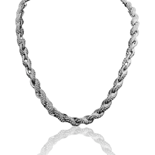 Colar de aço prateado